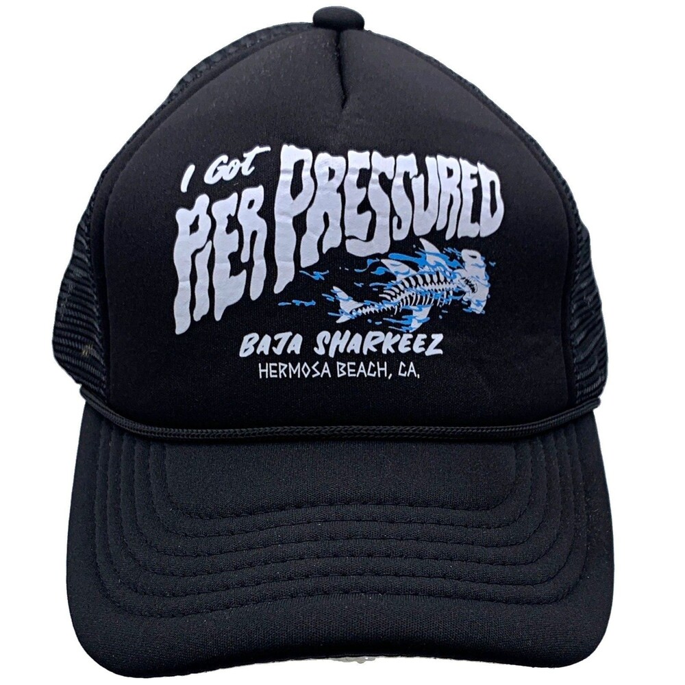 Baja Sharkeez Black Mesh Snapback Trucker Hat "I Got PEI Pressured" Hermosa